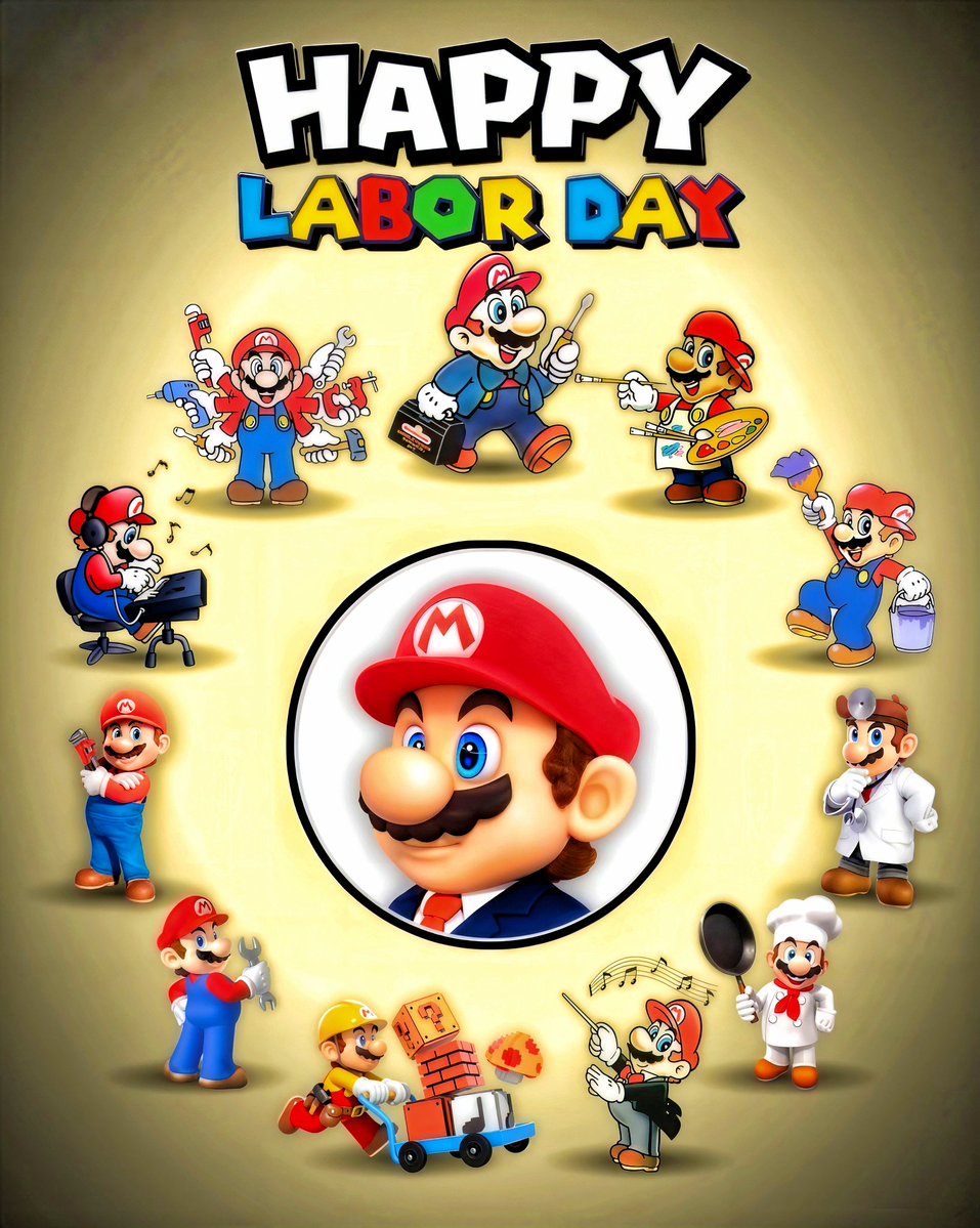 cartoonvibes26's tweet image. HAPPY LABOR DAY 🍄🔧

From plumber… to hero… to everything in between 👷‍♂️🎮

Mario really does it all 💪✨

Respect to every worker out there today ❤️

#LaborDay #SuperMario #Nintendo #Respect #Gaming #HardWork