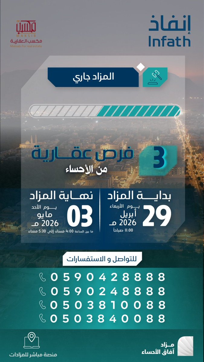مـكسب الـعقـارية tweet media