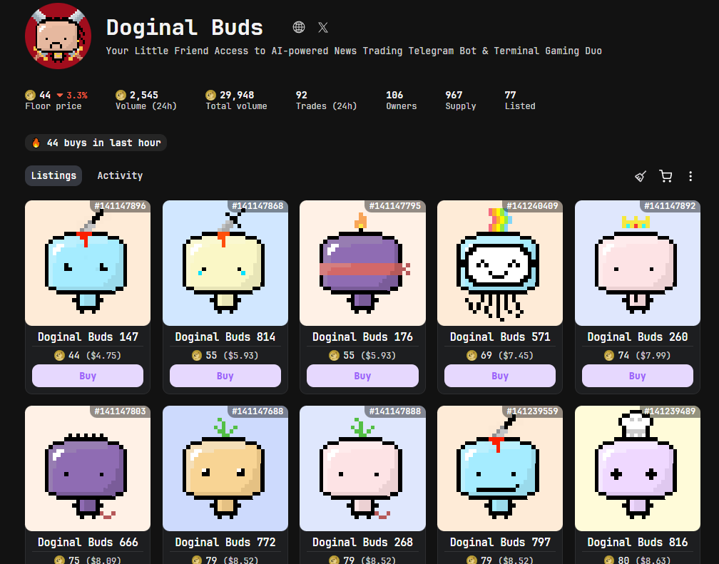 DoginalBuds's tweet photo. Long live Doginals ⚔️
Buds to the moon 🚀 https://t.co/k45L825rXi