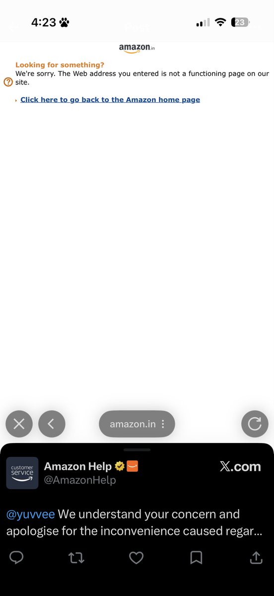 yuvvee's tweet photo. @AmazonHelp @amazonIN This link isn’t working either https://t.co/Vhe4Hh6W4j