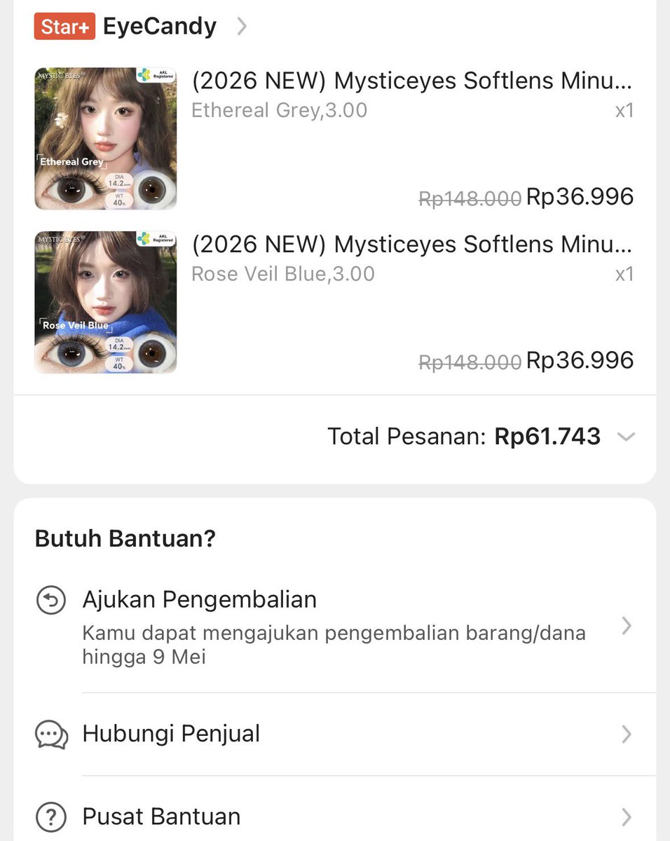 WTS Soflens Mysticeyes Ethereal Grey 14.2mm minus 3 dapet tempatnya jg 

Dipake sekali bentar doang buat liat ternyata ga cocokk
🔖Rp20.000

Boleh nego
🍈🍊ttshop gratong
Boleh Tanya tanya
📍Jogja

#zonauang #zonajajan