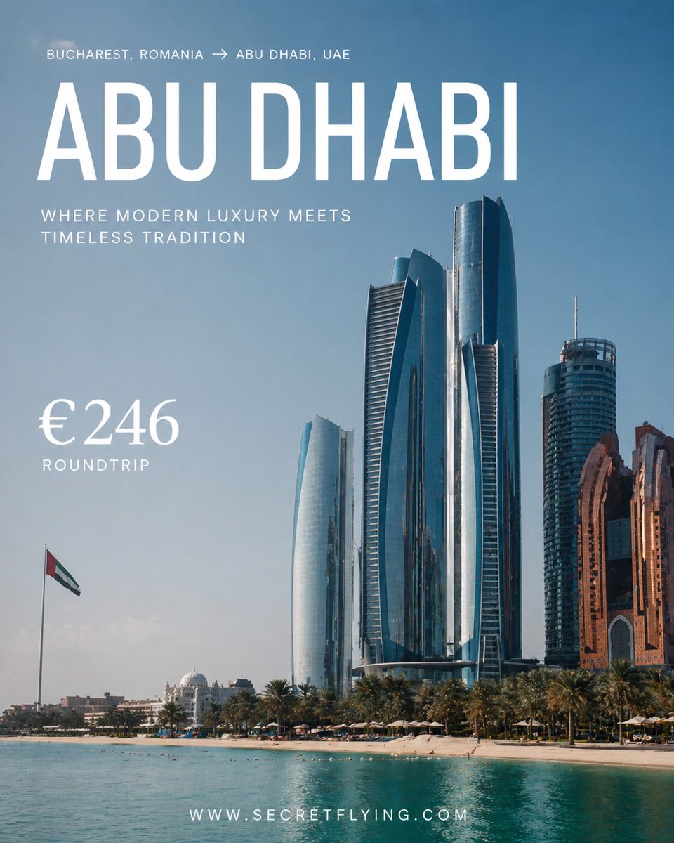 SecretFlying's tweet image. #Bucharest, Romania to Abu Dhabi, UAE for only €246 roundtrip #Travel

secretflying.com/posts/buchares…