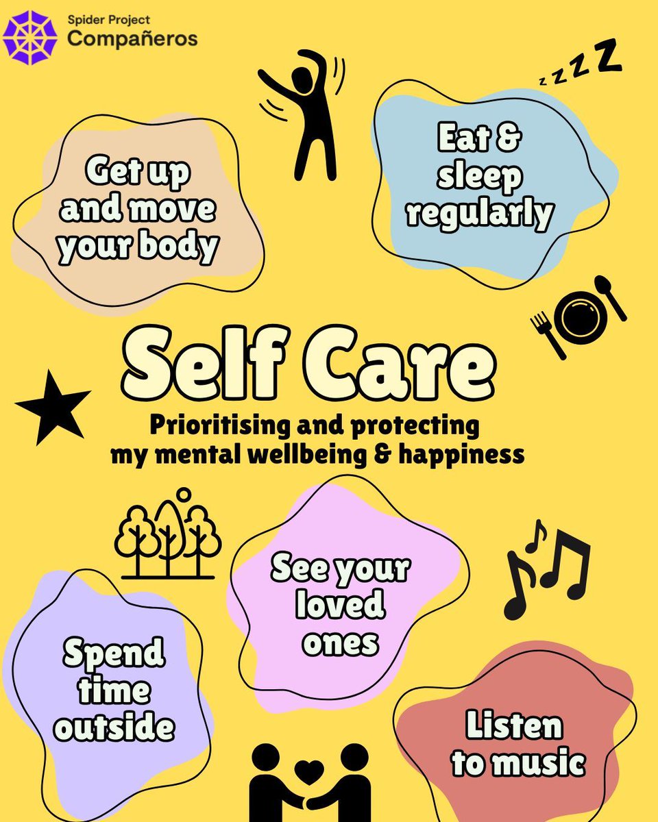 companeros_sp's tweet image. Self Care Tips 🕺

Why not get up and groove and follow these self help tips

Just a reminder, we're open all throughout the festive period. 365 days a year from 10am to 10pm, Compañeros is here to support you

#spiderproject #wirral #uk #creativearts #Compañeros