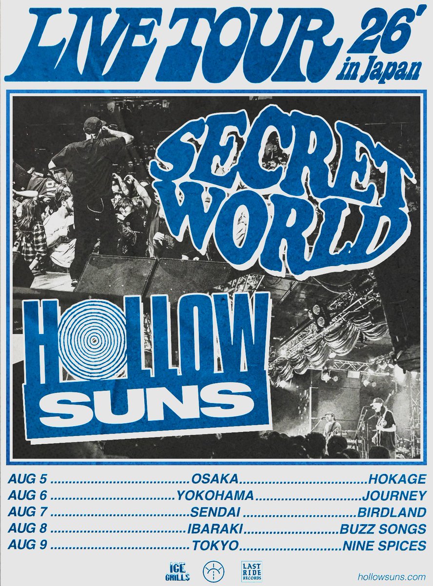 RT @HollowSuns: ⚑ NEW TOUR INFO ⚑ SECRET WORLD / HOLLOW SUNS