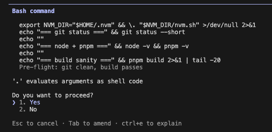 devautomates's tweet photo. the past few months as an engineer be like:

> do you want to proceed?
1. yes
2. yes
3. yes
4. yes

then i tell my colleagues "yeah i built that using Claude" , shipped X using Codex..

but did i build it or did i just have good taste in what to approve

as engineers and builders i am not sure whether we are getting dumber or smarter by going on this cycle..