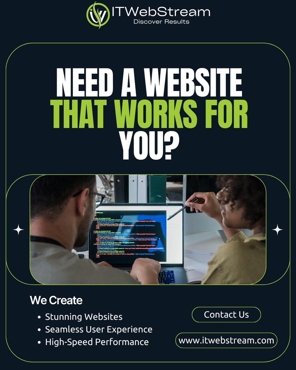 ITWebStream's tweet image. Need a website that works for your business? 🚀

@ITWebStream builds fast, stunning, user-friendly websites that convert visitors into customers. 💻✨

#WebsiteDesign #WebDevelopment #DigitalMarketing #BusinessGrowth #UXDesign #SEO #OnlineBusiness #ITWebStream