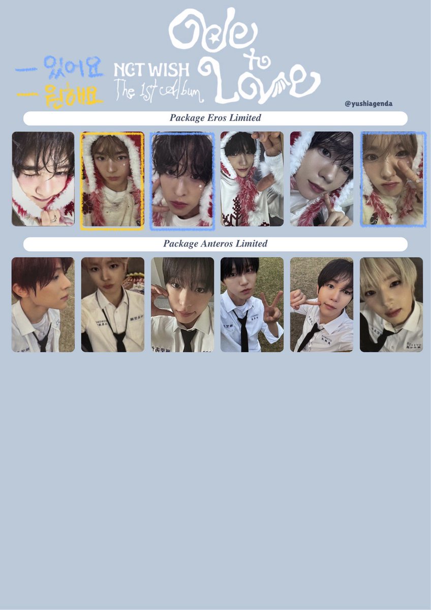 mibeeee_'s tweet photo. 엔시티위시 포카 교환 구해용

저 - 파란색
님 - 노란색 (다 유우시로 구해요!!!)

연락주세요🤙🏽🤙🏽
반택 가능

https://t.co/JPVayDuxNw

엔시티위시 오드투럽 시온 리쿠 유우시 재희 료 사쿠야 포카 교환 https://t.co/D6UnvNJcL7
