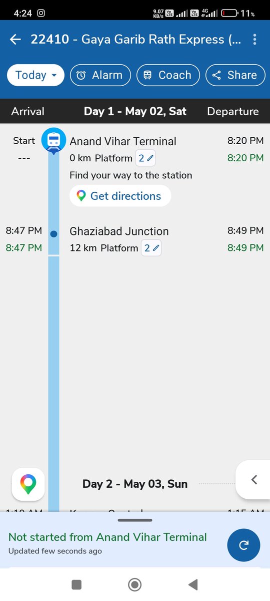 tiwarimukesh33's tweet photo. @RailwaySeva @RailwayNorthern @RailmitraaIndia @RailMinIndia  hi indian railway, we confused about our train delayed or not delayed, please confirm, we are waiting. Please confirm https://t.co/PQgjFgwoqb