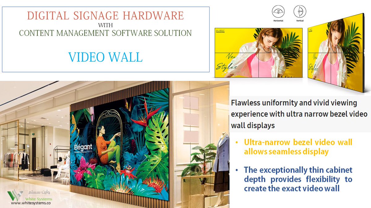 whitesystemskwt's tweet image. 📽️ Digital Signage Video Wall with Content Management Software Solution
White Systems, Kuwait
📧 Email: info@whitesystems.co
🌐 Website: whitesystems.co
📱 Mobile: +965-56577879 / +965 96970718
#VideoWall #DigitalSignage #DisplaySolutions #ContentManagement