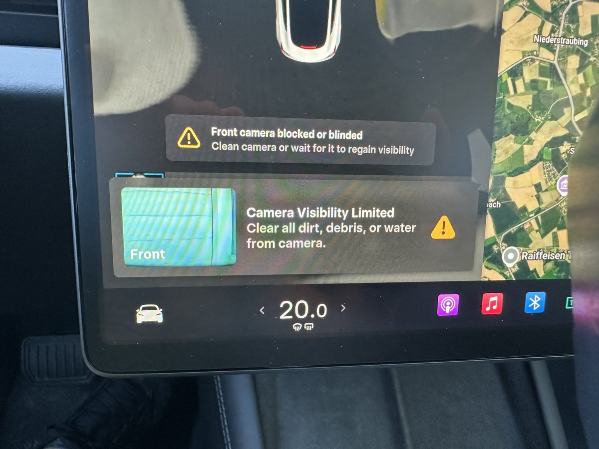 petrusb83's tweet photo. @support_te12962 I believe this to be some software bug. I always get this error when coming home. Your technician already cleaned my camera. It only happens at home with my white garage. Model 3 Highland 2024 model. Happy to help debugging. DM me. https://t.co/annaKoojNa