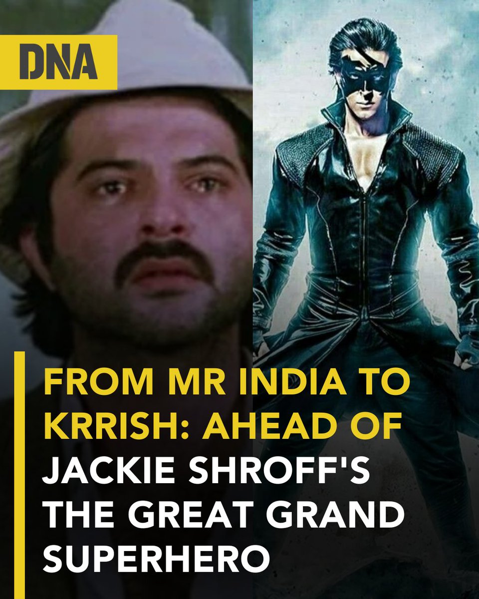 dna's tweet image. Indian superheroes, From Mr. India, #Shaktimaan to Krrish and more, are evolving from larger-than-life, VFX-driven figures to more relatable, emotionally grounded characters rooted in family, culture and everyday life.

Red here :dnaindia.com/entertainment/…

#DNAUpdates | #Krish |