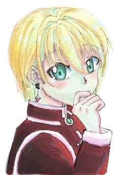 昨日の絵チャで描いたくふふって笑うクラピカです。配色は旧アニ第34話