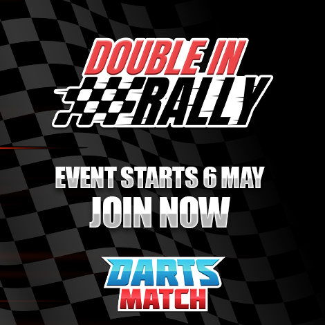 DartsMatchApp's tweet photo. 🏁 Start your engines — the Double In Rally is coming to Darts Match!

This high-speed tournament brings 6 rounds of Cricket with a racing twist. Entry is open now, with the action kicking off 6th May.

Hit your targets, build momentum, and race your way up the leaderboard. https://t.co/vdf0LZafUR