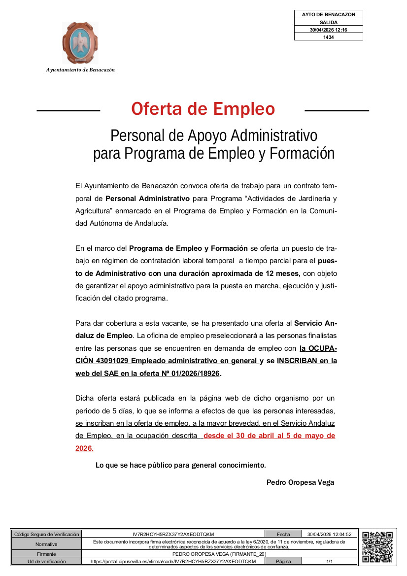 Ayuntamiento de Benacazón tweet media