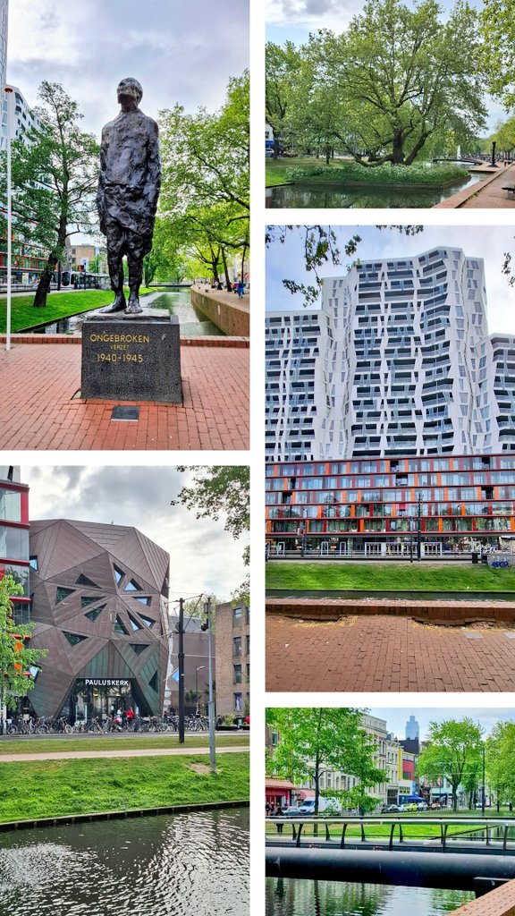 ger_elly8423's tweet photo. Vanmorgen onderweg met de tram naar de Westersingel, met allerlei bezienswaardigheden zoals het verzetsbeeld van "Ongebroken Verzet"de Pauleskerk en het flatgebouw Calypso ...... https://t.co/wepSsZnAlr