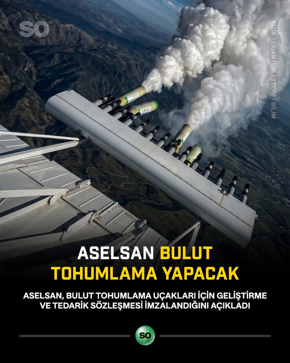 turkeytips's tweet photo. 🟢ASELSAN, bulut tohumlama için hazırlanıyor

▪️Bulut tohumlama uçakları için geliştirme ve tedarik anlaşması imzalandı
▪️Yağış miktarını artırmak ve sisi dağıtmak için hava modifikasyonu yapılacak https://t.co/FfQexsmLNq