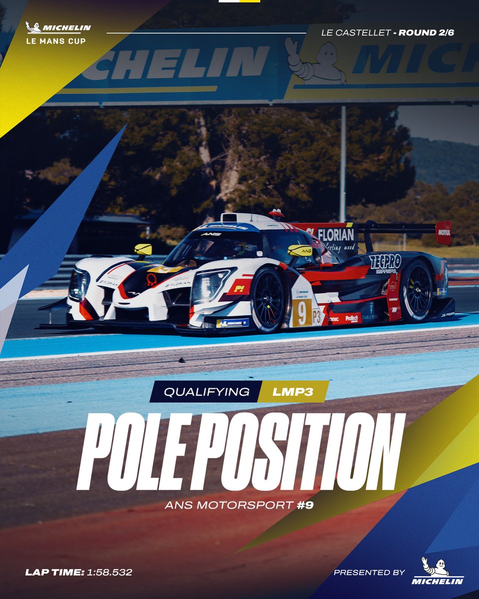 LeMansCup's tweet image. What a Qualifying session at Le Castellet! 
Last lap frenetic affair for the front-row!

Frenchman Louis Iglesias puts a French team on Pole in France! 🇫🇷

Awesome job by the ANS Motorsport star!
He will lead the field away this evening!

#LMC #Michelin #LeCastelletRound