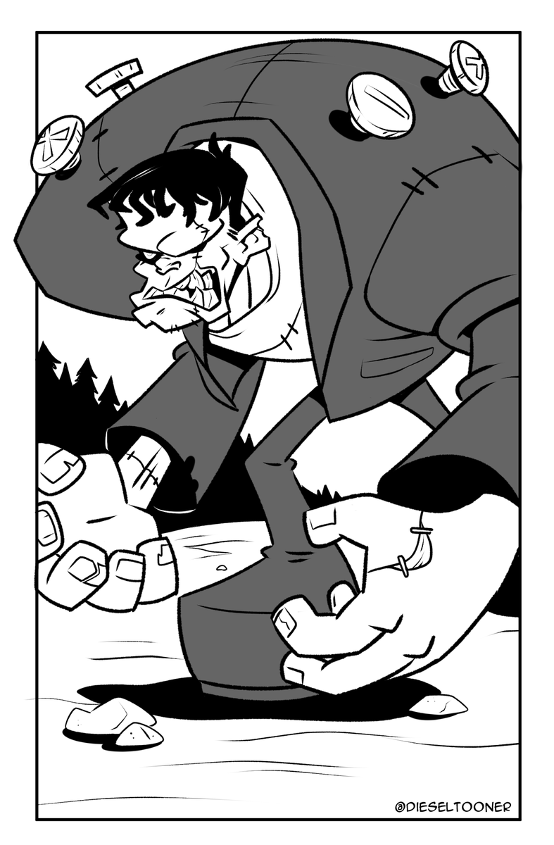 It's Monster May here in Dieselburg! It'll be a mix of pop culture faves and the classics. Hope you like 'em!

01 - Frankenstein's monster