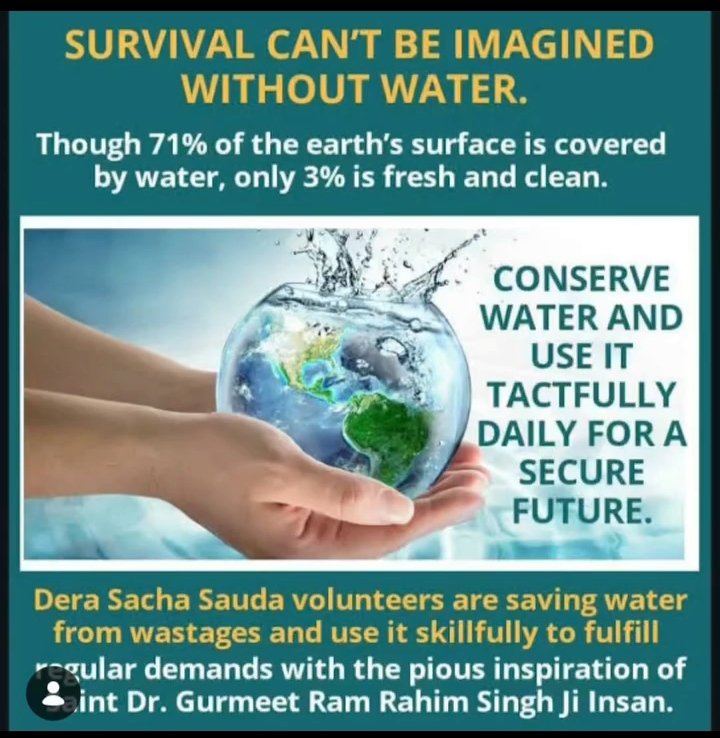 BootaSingh37342's tweet image. Water is nature's invaluable gift; conserving it today ensures a secure future for tomorrow. The water crisis has emerged as a global challenge. Through its 'Water is Life' humanitarian initiative, Dera Sacha Sauda is raising awareness #CleanWaterForAll