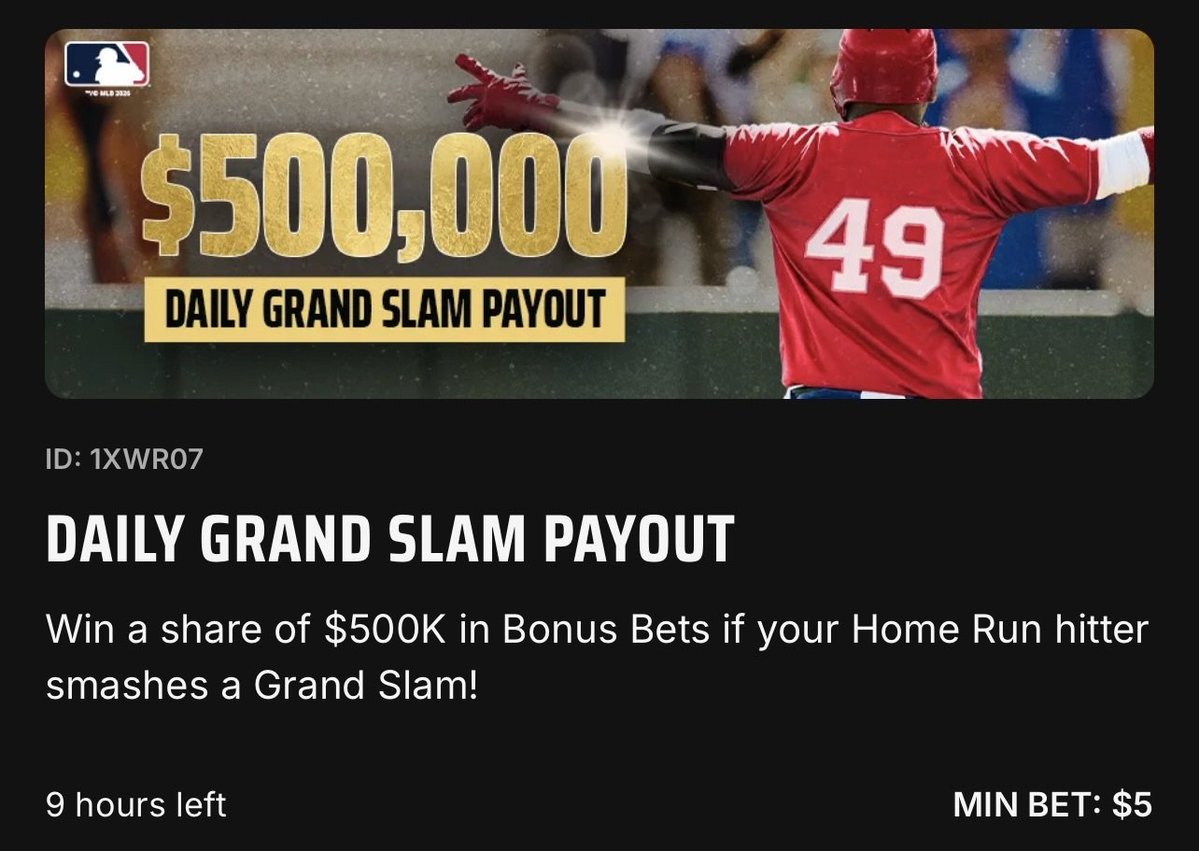 GhostEVplays's tweet image. ⚾️ DraftKings MLB Grand Slam Promo

⚾️ +419 (FV +410.29)
+EV: 1.72%
Playing: 0.07 Unit Max

#draftkings #sports #mlb #baseball