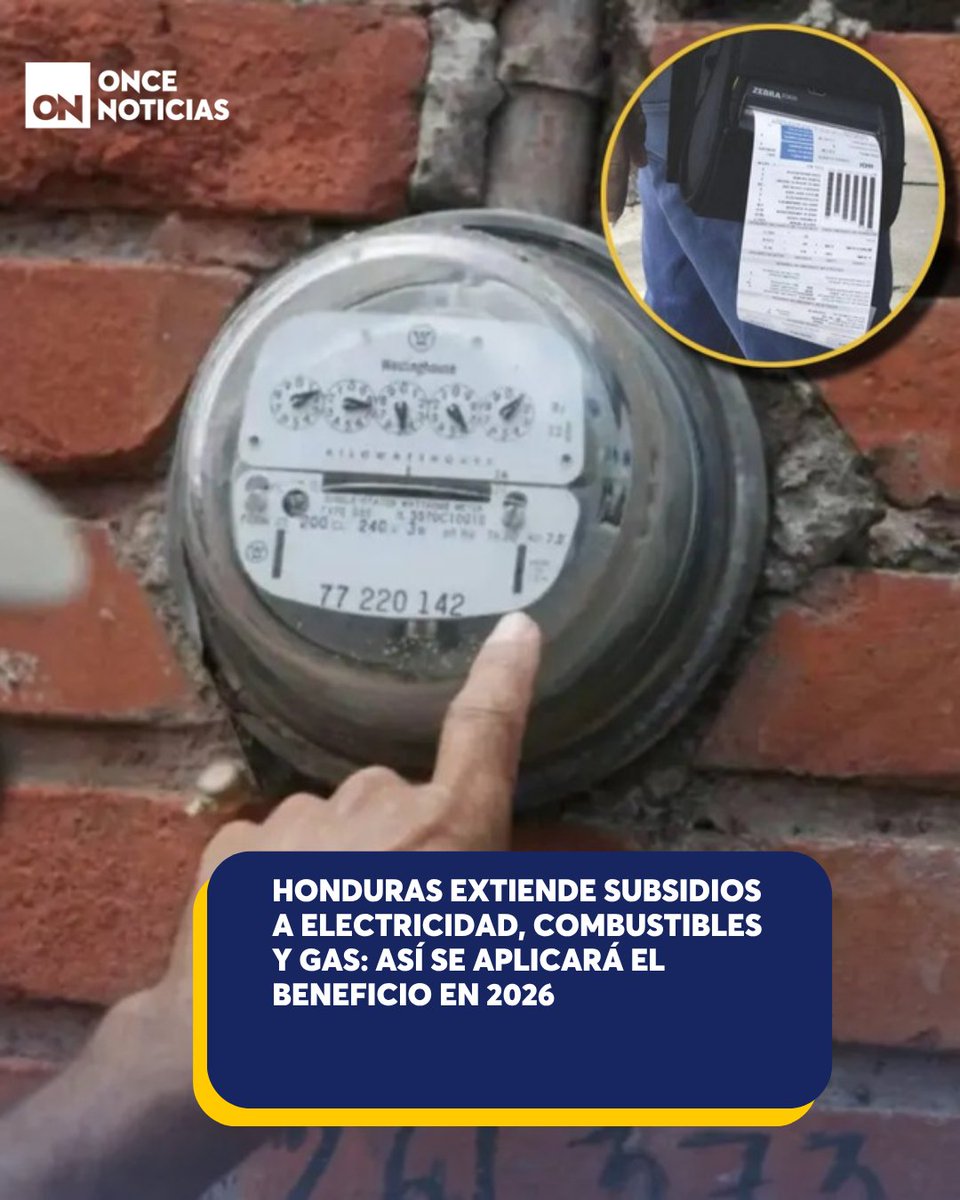 11_Noticias's tweet image. 🤔¿Quiénes reciben subsidios en Honduras? Así es como funcionará este año 2026, según el nuevo comunicado de las autoridades. 👉 oncenoticias.hn/nacionales/sub…

#Subsidios #Honduras #Energía