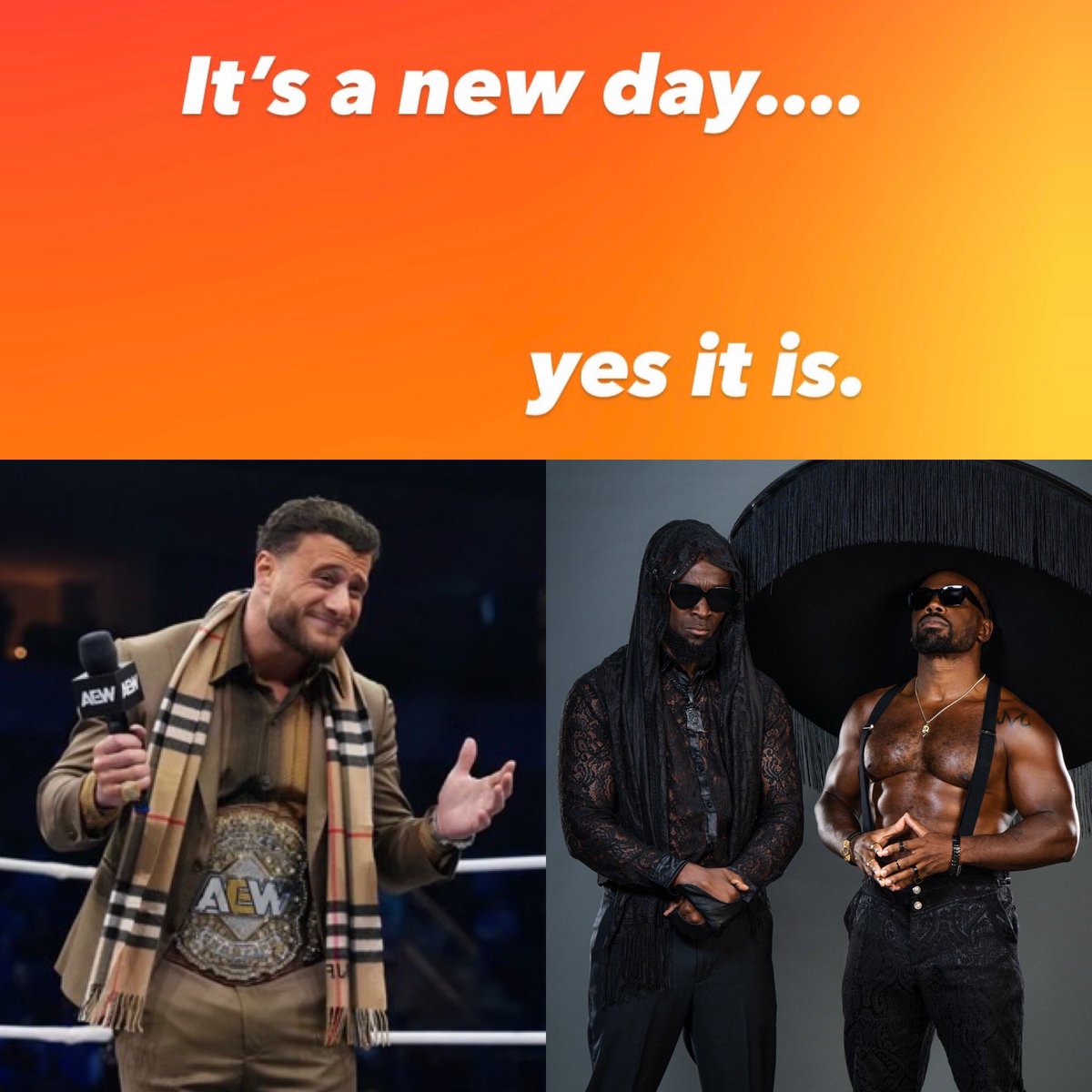 nodqdotcom's tweet image. AEW’s MJF reacted to Kofi Kingston and Xavier Woods leaving #WWE via an Instagram story.