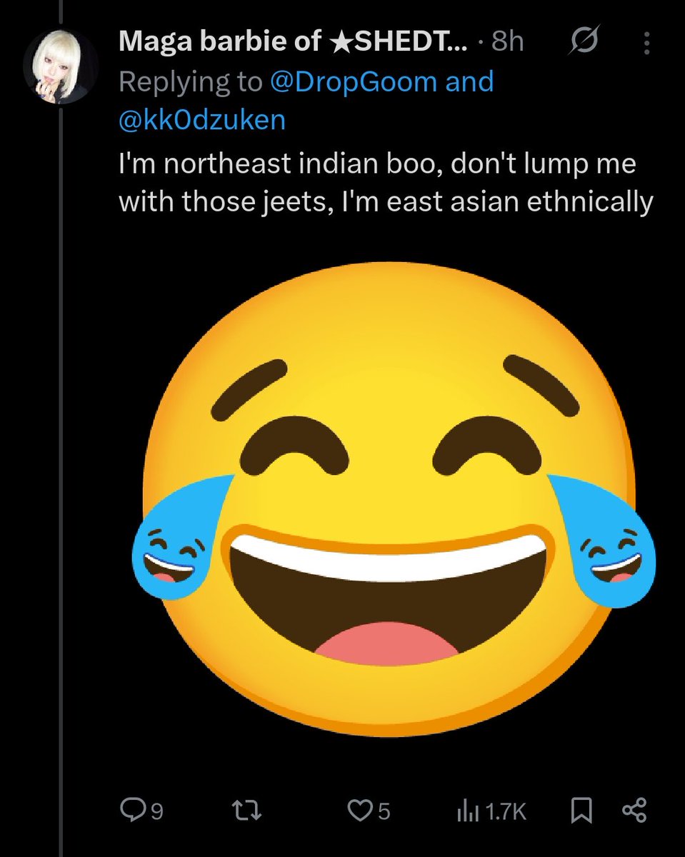 Northeasterns odd days 
> saar i also Indian saar why you racist 
Northeasterns Even days 
> saar i no jeeet saar i chinese