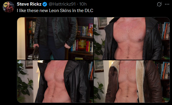 docvalj's tweet photo. #DVEF (snuff)
While the shirtless/pantsless look in this cosplay attempt is certainly intriguing, I think he'd look the hottest he'll ever look if he pulled off the ultimate final cosplay of Leon after a zombie yanks out all of his bowels and bites his head off...boner still on! https://t.co/sAJ5NLK52T