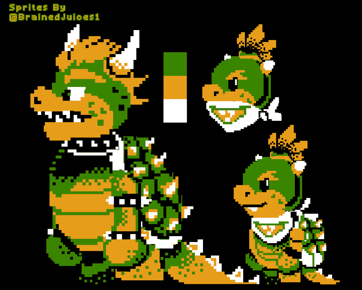 BrainedJuices1's tweet photo. Getting back with sprites #SuperMario #SuperMarioBros #PrincessPeach #Bowser https://t.co/aOnNSrFHTB