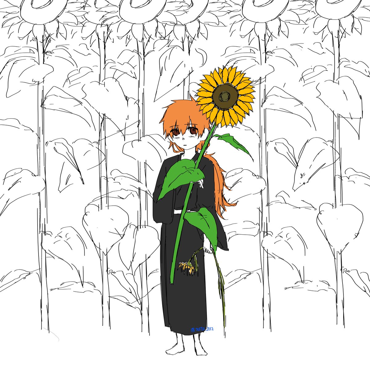 ※幼児化
向日葵描くのも塗るのも難しい