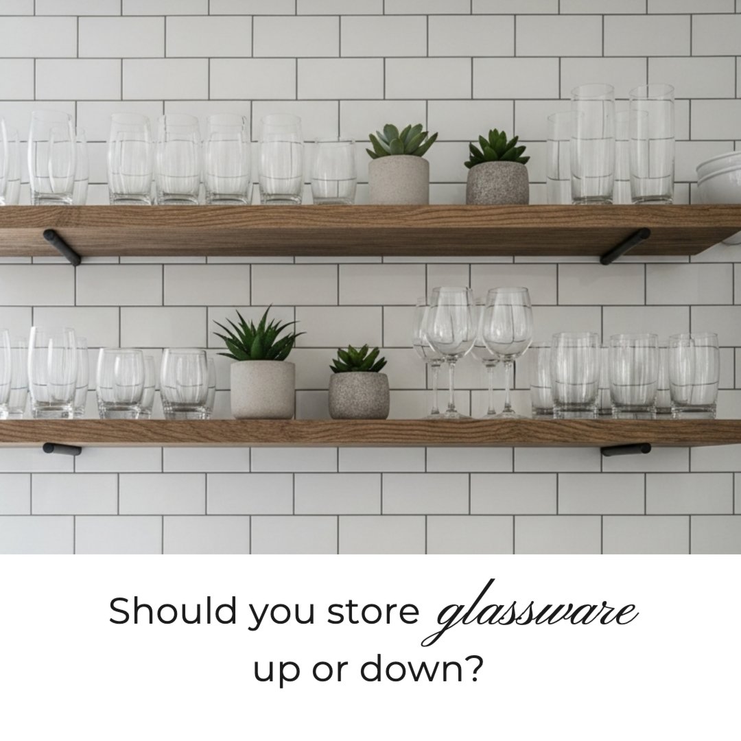 MoradFiki's tweet image. This a hot topic amongst many families, so let's get your vote. Do you store your glasses with the rim up or down? 

#glassware #kitchen #storage #houserules #glasses