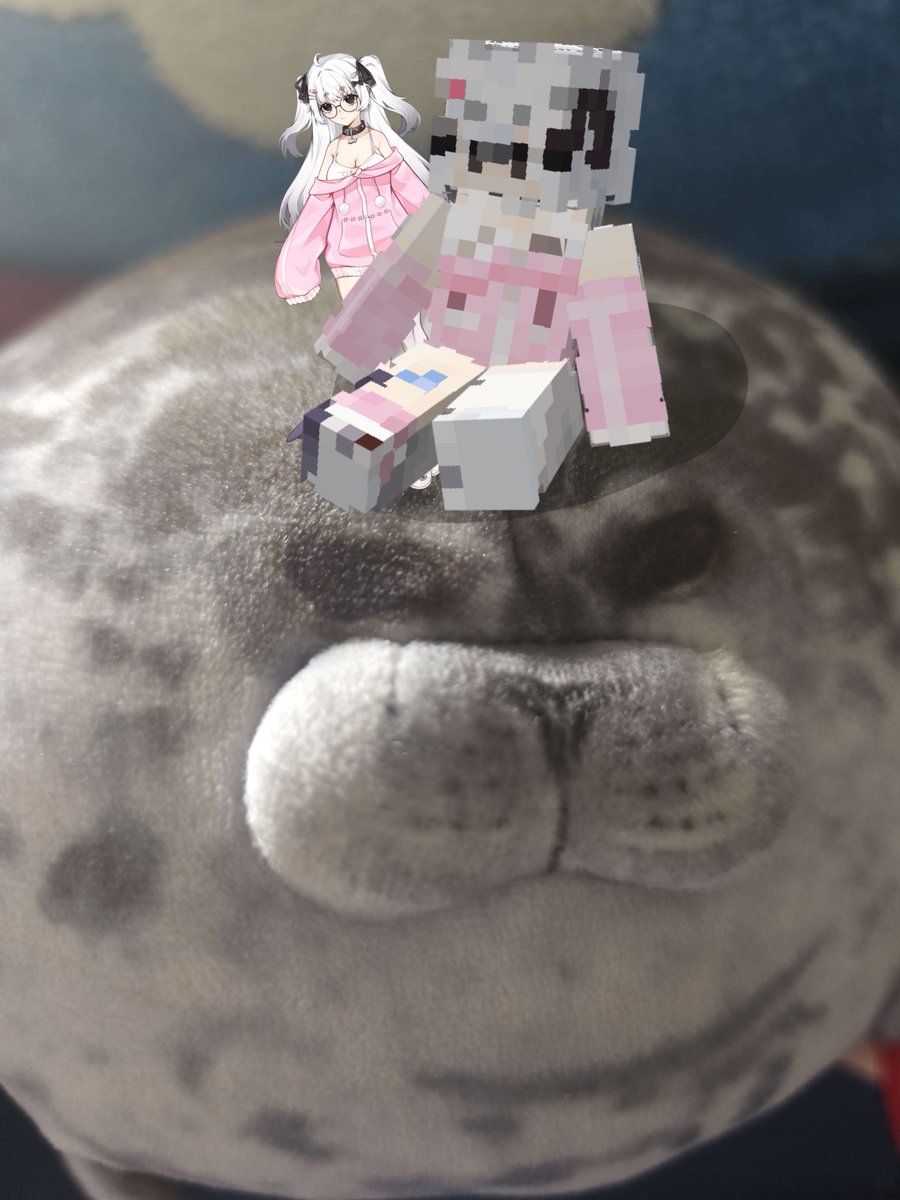 Ice_AkumaI's tweet image. Vtuber Minecraft Skin fanart FOR THE MOST SLEEPLY ADORABLE SEAL @snoozychu 🩶 🩷🖤

I LOVE YOUR CUTE DESIGN SO MUCHHHH!

(2nd image is my seal plush) 🩶 🩷🖤

(And if you ever need the skin, friend me on Discord at: "iceakumai" :D)

⌞#VTuberEN | #sealofARTproval⌝