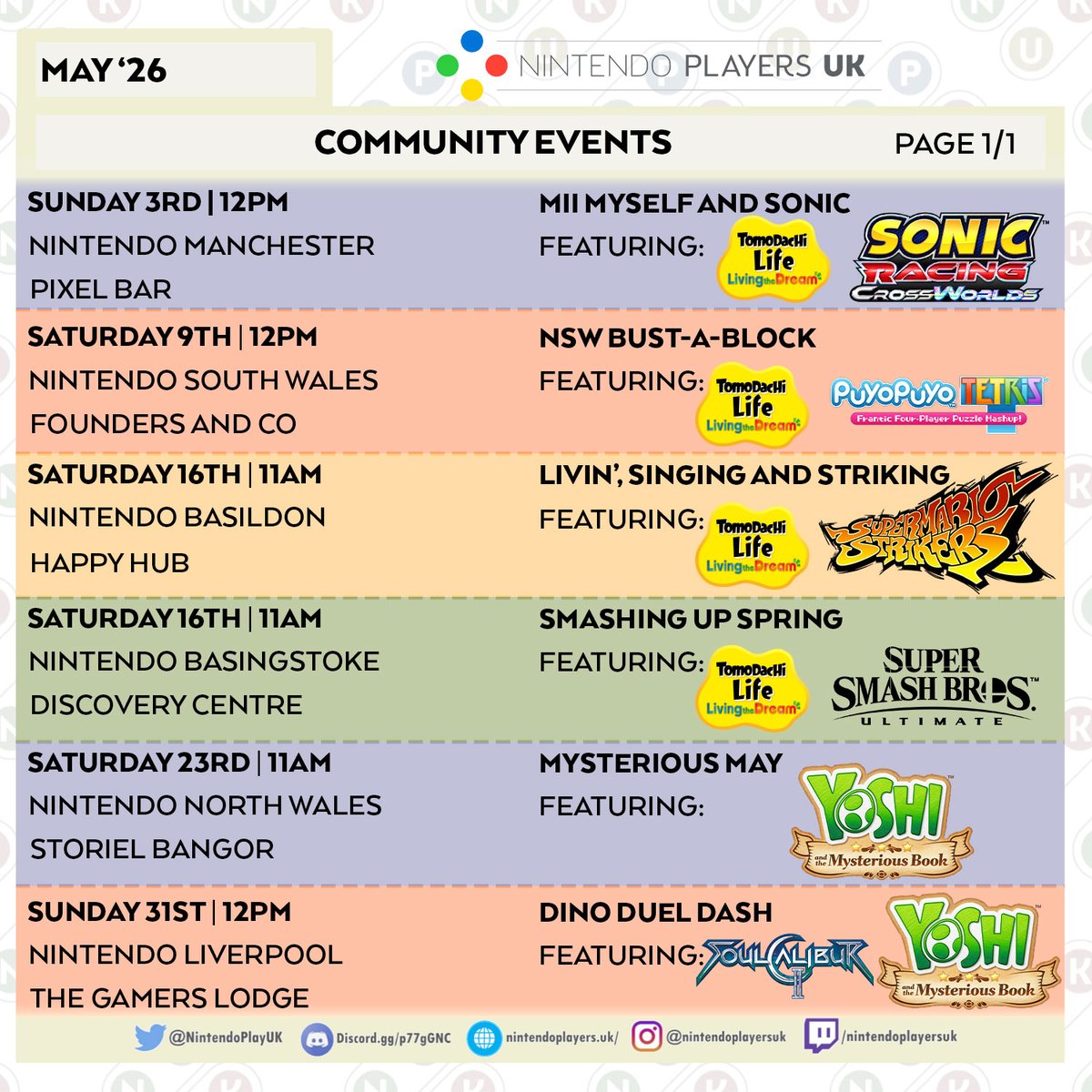 NintendoPlayUK's tweet photo. It’s #May, it’s getting warmer, and it’s time for even more #NintendoSwitch2 fun with your local communities!

Find out what your local Nintendo groups are doing this month. https://t.co/0Y4yWj3iec