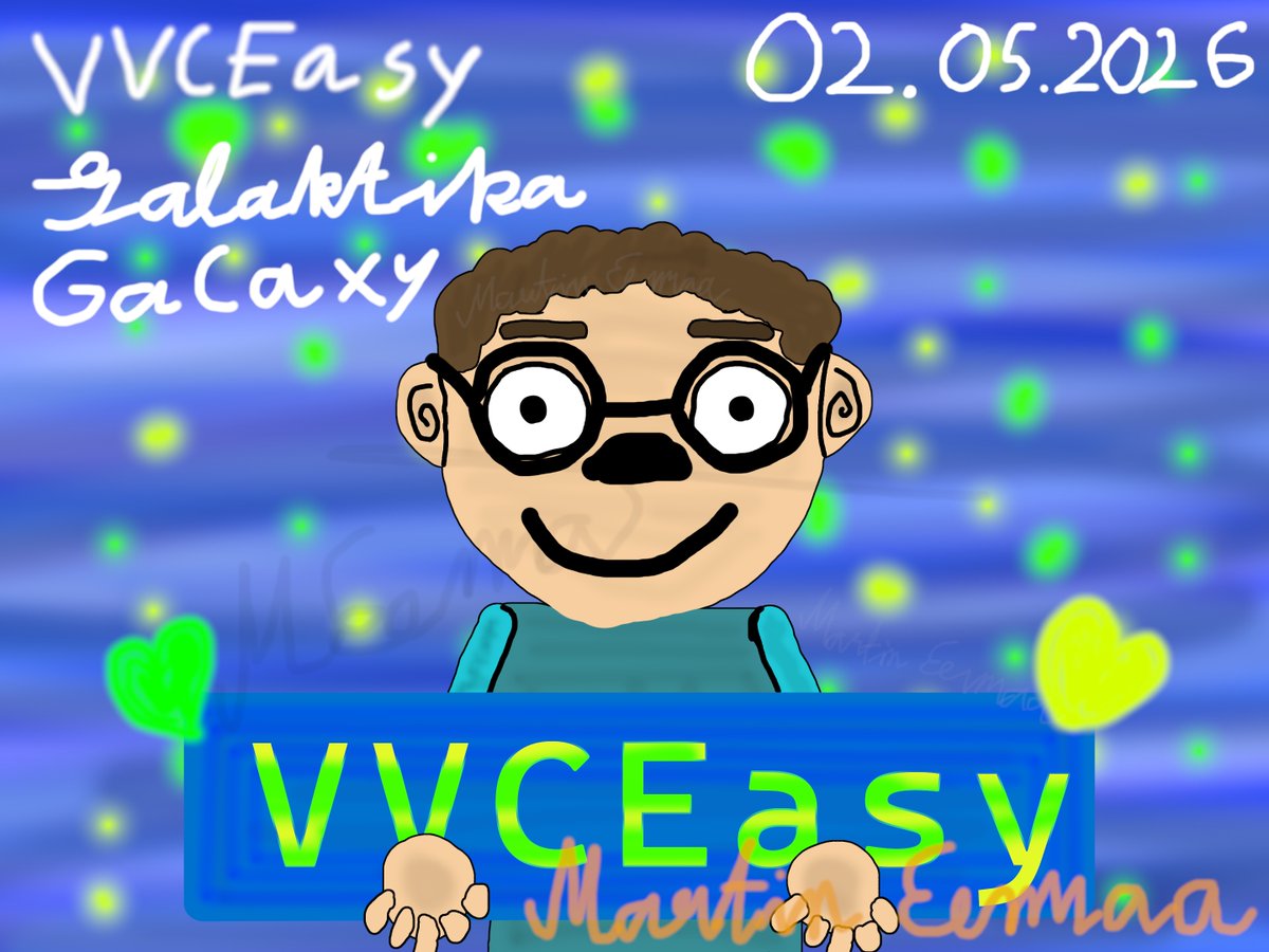 martin123459's tweet photo. VVCEasy galaxy/galaktika

It's here while Martin is holding the banner.
Eesti: See on siin, et Martin hoiab bännerit.
Project code/projektikood: https://t.co/IQPOJhV6uH

⭐💙🖤🤍

- Martin Eesmaa

#art #myart #digitalart #paint #paintings #artwork #myartwork #gimp #eesti #estonia https://t.co/V1ZrqpSGuv