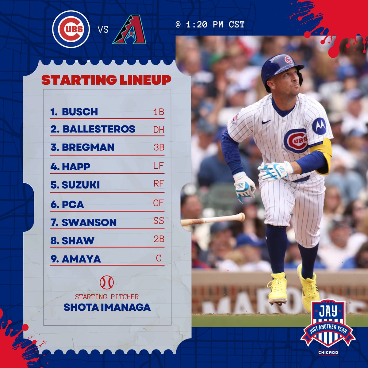 JAYChi_Cubs's tweet image. It's SHO-DAY everyone! #Cubs vs D-Backs game 2!