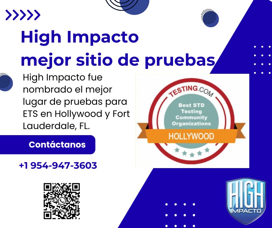 HighImpacto's tweet image. La guía testing.com reconoció a @highimpacto como el mejor sitio para pruebas de detección de ETS en Hollywood y Fort Lauderdale en Florida.

#FelicesYSaludables #SeguroDeSalud #Gratis #HighImpacto #EnConfianza #Florida #Miami #Messi #FANnetworkTV #JugadoresDesignados