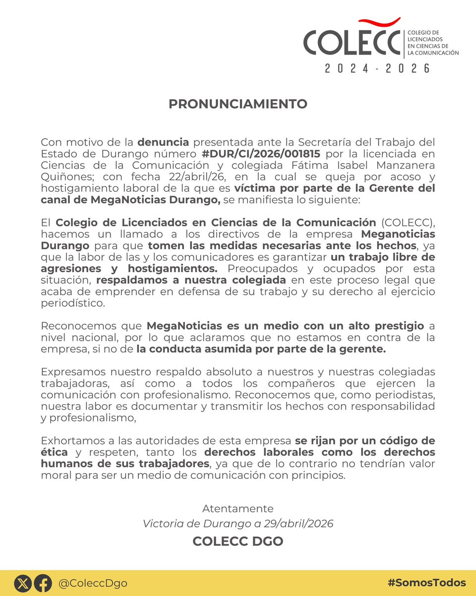 COLECC Durango tweet media