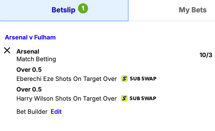 GetYourTipsOut's tweet photo. Gone for this BetBuilder on @BoyleSports for the Arsenal game.

Arsenal to win
Eze shot on target
Wilson shot on target

Kept it simple. https://t.co/RvEfmnvHa7