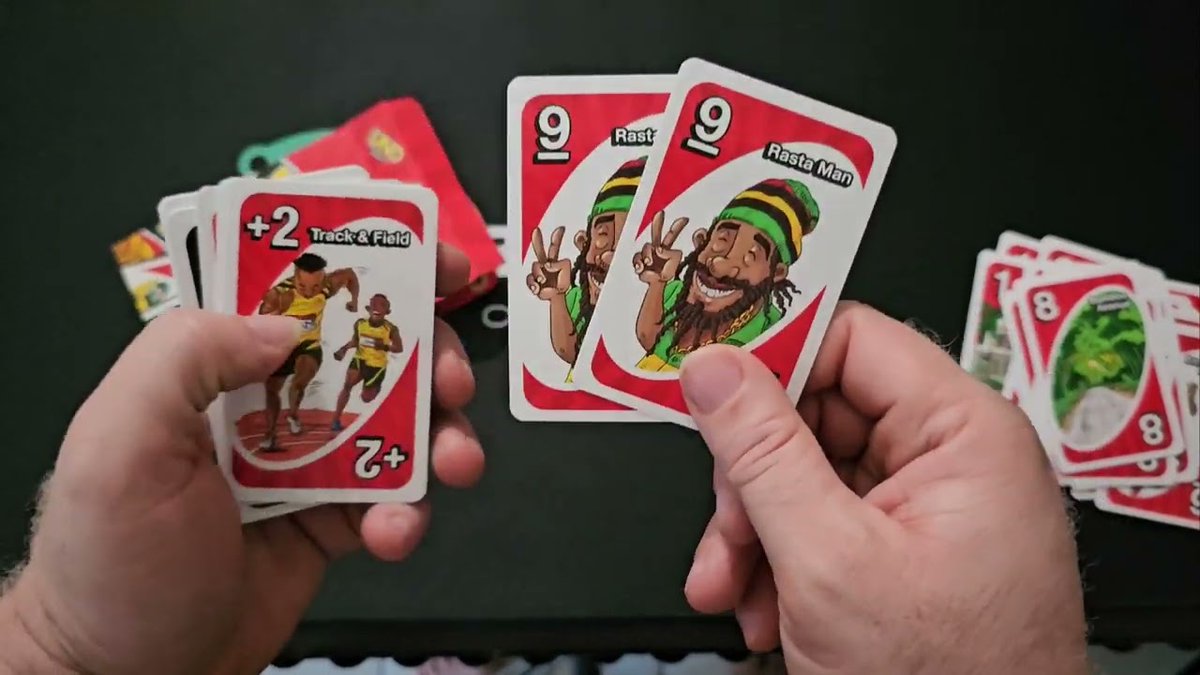 JamDevCo's tweet photo. UNO Jamaican Edition Review 🇯🇲 | Island Twist on the Classic Card Game!: 🇯🇲🔥 Uno – Jamaican Edition is here, and we had to give it a quick spin! 🔥🇯🇲 This twist on the classic card game brings island flavor, patois vibes, and… https://t.co/88OW0MJs4W #YouTube #TechVideo https://t.co/cFvsFqgV8c
