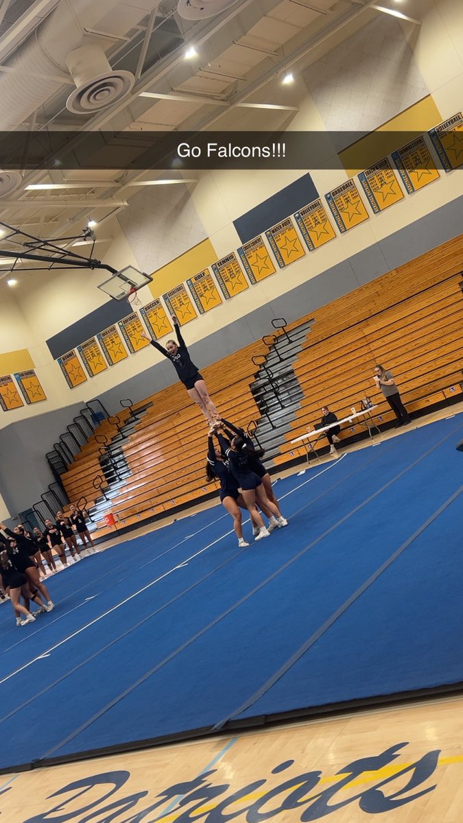 SMCAmaro's tweet photo. NCS Stunt Semis:  Go Falcons! https://t.co/3NqKWJFyr1