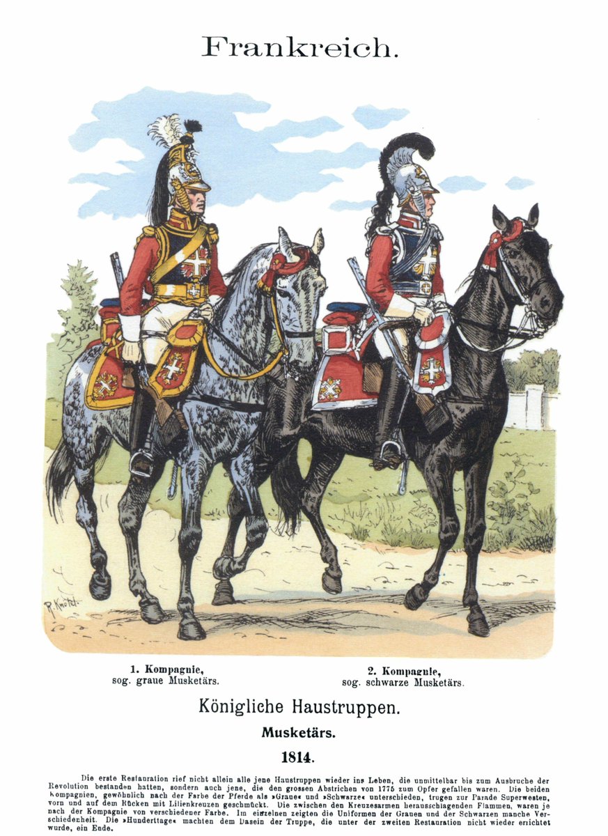 Uniformologist's tweet photo. Mousquetaires de la Garde, 1814 - Richard Knotel. https://t.co/2HblAtrVZk