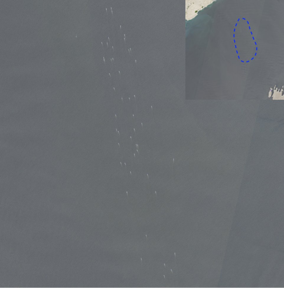 WarMonitor3's tweet image. Satellite imagery today has captured several dozen Iranian gunboats operating around the Middle of the Strait of Hormuz likely laying mines or patrolling just North of Oman.
