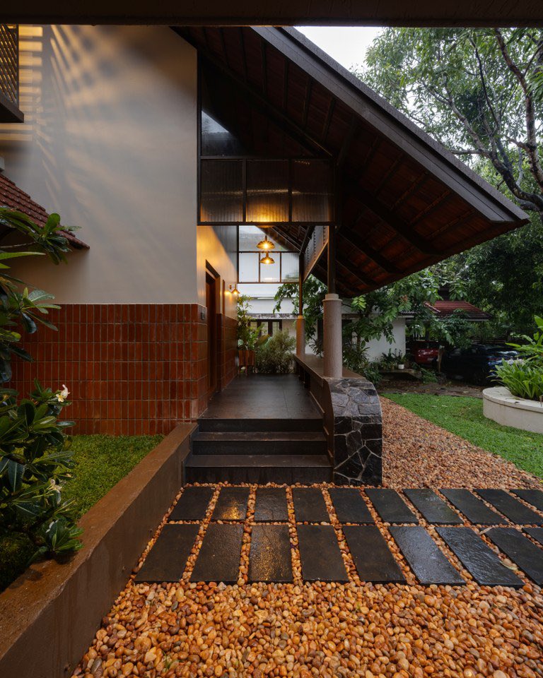 shavnyuyngah's tweet photo. When I say Kerala has some of the best documented homes, I know exactly what I’m talking about.

Eden Moss sits on the outskirts of Thrissur, close to a wetland the clients love. The architects didn’t fight that context, they built from it. Sloping terracotta roof. Rough stone base. Brick and clay tile pulled directly from Kerala’s material tradition.

The central courtyard is the organizing idea. Dining, prayer space, and kitchen all open onto it. Light comes in from above. Air moves through. No mechanical compensation needed, the plan does the work.

What makes Kerala architecture worth studying is this consistency. Local materials aren’t a stylistic choice here, they’re the climate logic. Terracotta roofs shed tropical rain and regulate heat. Stone bases resist ground moisture. The landscape and the building are solving the same problem together.

Simple. Grounded. Deliberately local.

📍Eden Moss, Thrissur, Kerala, India. Architects: Urbane Ivy. 
📷 Raw Production