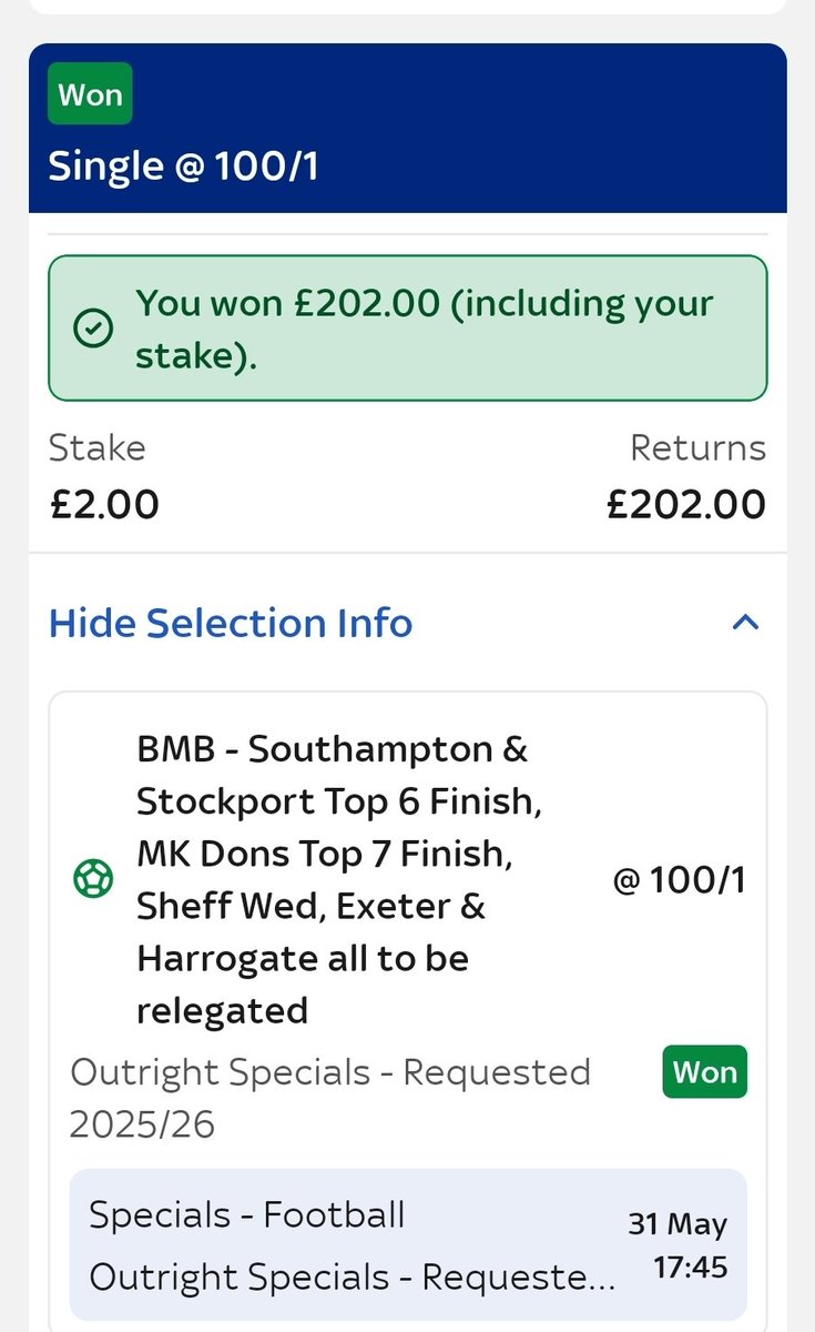 StuartCocky's tweet photo. @BadManBetting only went small but absolutely buzzing with that!! https://t.co/zYlSwgDTMg