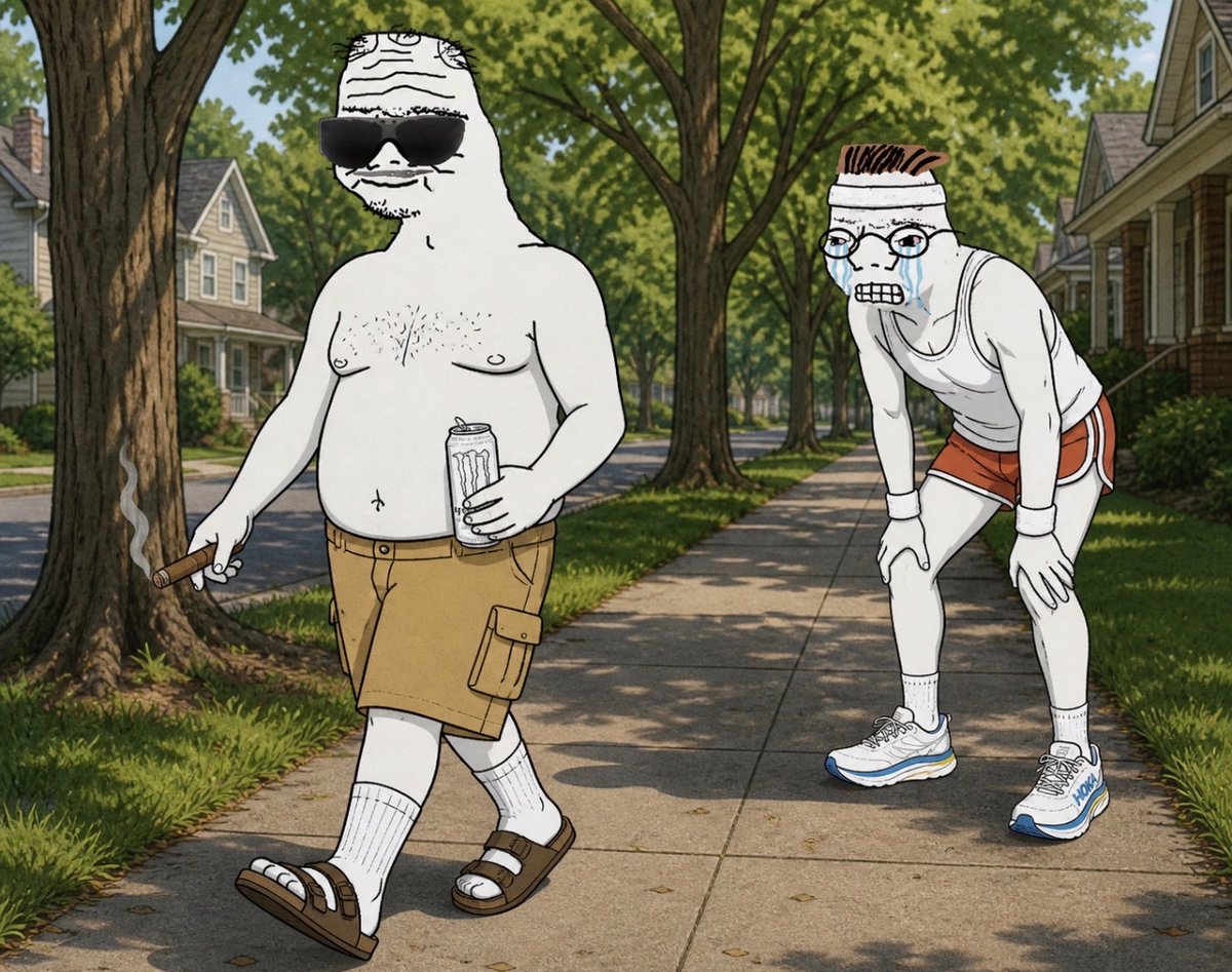Daily runner is a zoomer concept   

This unc prefers an occasional leisurely stroll