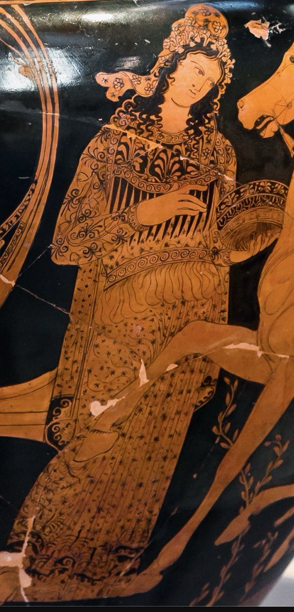Medea, princess &amp; sorceress of Colchis, wearing Persian riding coat (kandys) &amp; Persian headwear (kyrbasia)

Photo 1, Berlin SK 925, Roman copy, is only Greek  depiction of kandys with pendent sleeves I'm aware of; 2: Talos Vase, C 425 BCE, Museo Jatta, Ruvo di Puglia, Italy