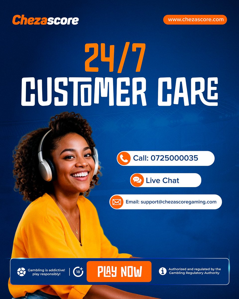 chezascore's tweet photo. Pata support bila stress 24/7. Ingia Hapa upate quick assistance for any issue https://t.co/RVMZh5RZ2D
#excitingplay #chezascoregivesyouwins https://t.co/GQwgPDq5fI
