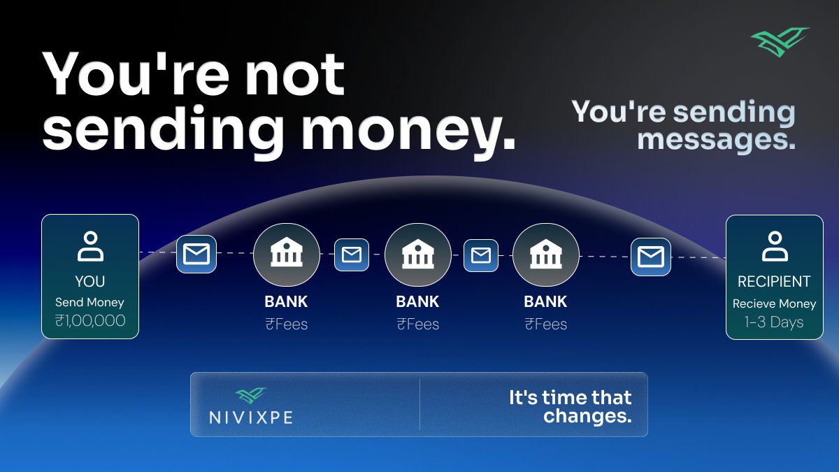 NivixPe_Pvt's tweet image. You think you're sending money.
You're actually paying middlemen.
Every transfer is a chain of delays, fees, and hidden FX cuts.
We’re here to break that.

It’s time global payments move at internet speed.

#Fintech #CrossBorderPayments #Web3 #Remittance #NIVIXPE