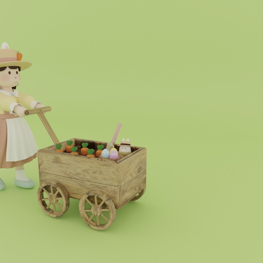 chacha_3d's tweet image. データ重いので地面に草生やすのやめました！
てくてく👣🐰

#blender
#3DCG
#easter
#ゴールデンウィーク