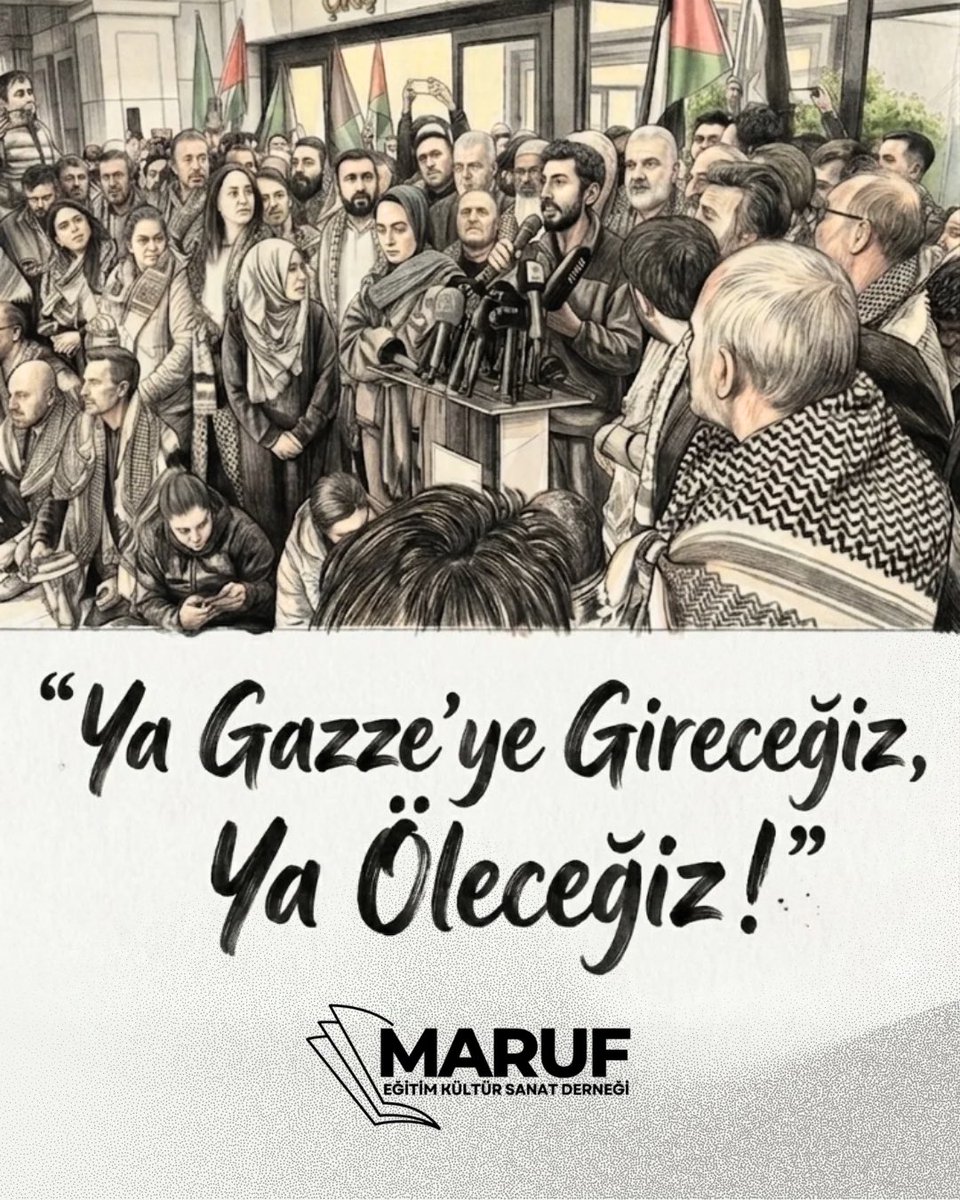 maruf_dernegi's tweet photo. “Ya Gazze’ye Gireceğiz, Ya Öleceğiz!”

#Gaza #SumudFilosu https://t.co/SMClH23icT